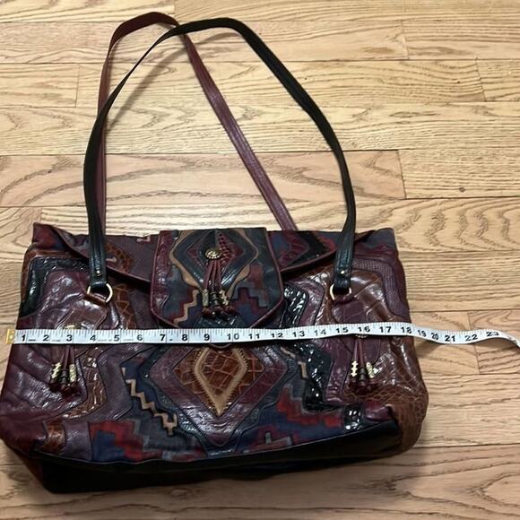 SHARIF VINTAGE PATCHWORK CROC LEATHER CROSSBODY BAG‎ - Picture 6 of 7